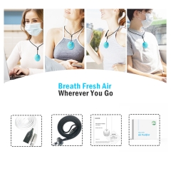 Versão 3.0 azul iônico pequeno colar usb bebê pode usar recarregável purificador de ar colar de íon personalizado China