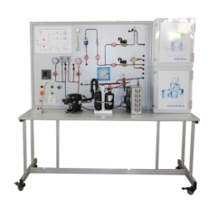 Instrutor de refrigeração industrial computadorizado Equipamento de treinamento vocacional Equipamento didático de refrigeração para laboratório
