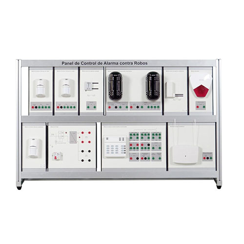 Painel de controle de alarme contra roubo, equipamento didático, equipamento para treinamento profissional, equipamento para treinamento em construção.