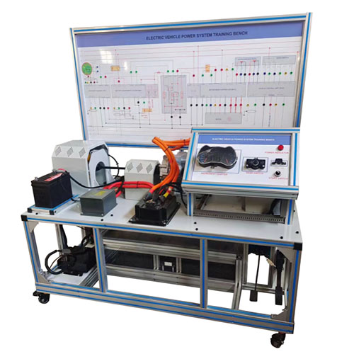 Equipamento didático para treinamento em sistemas de propulsão de veículos elétricos, incluindo bancada para ensino profissionalizante e equipamento para treinamento automotivo.