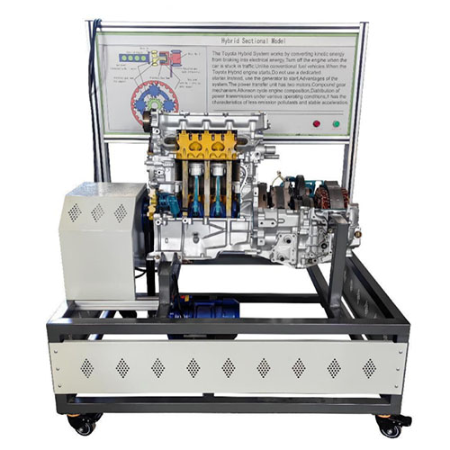 Equipamento didático híbrido seccional para ensino profissionalizante e treinamento automotivo.