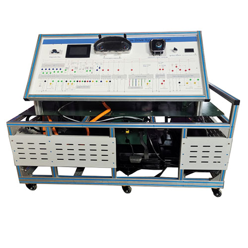Equipamento didático para treinamento de sistemas de acionamento de veículos totalmente elétricos, equipamento para treinamento profissional, equipamento para treinamento automotivo.