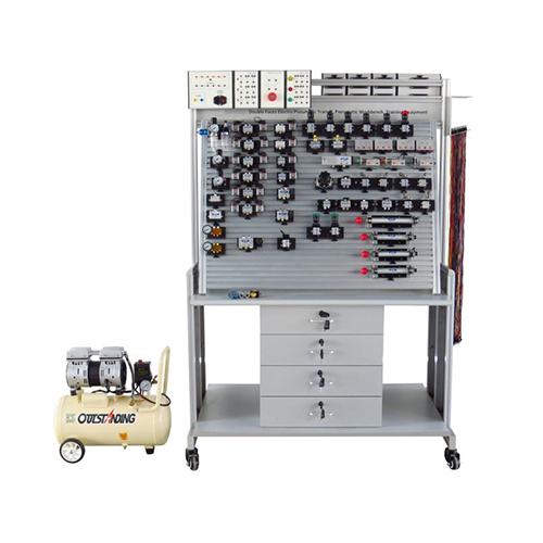 Treinador eletropneumático de dupla face, bancada pneumática, equipamento de treinamento (dupla face), equipamento didático, equipamento para educação profissional, equipamento para treinamento em mecatrônica.