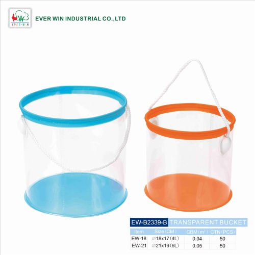 Portable collapsible round bucket for outdoor camping