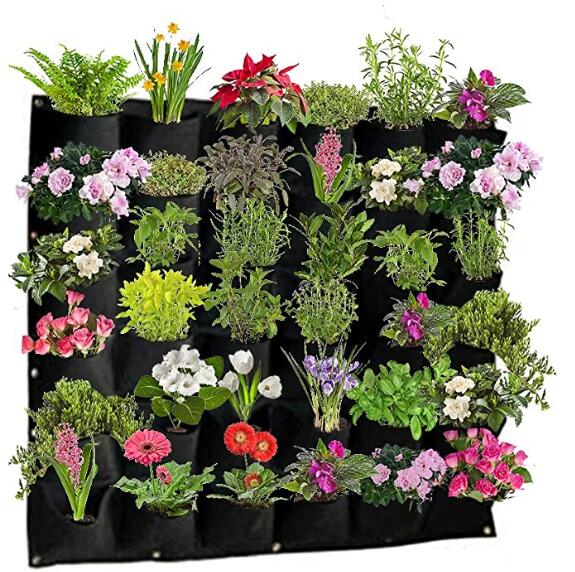 Vertical hanging outdoor wall flowerpot