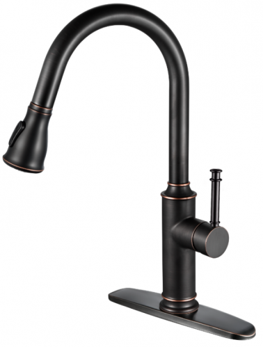 Model MS1912, Single handle black bathroom sink faucet