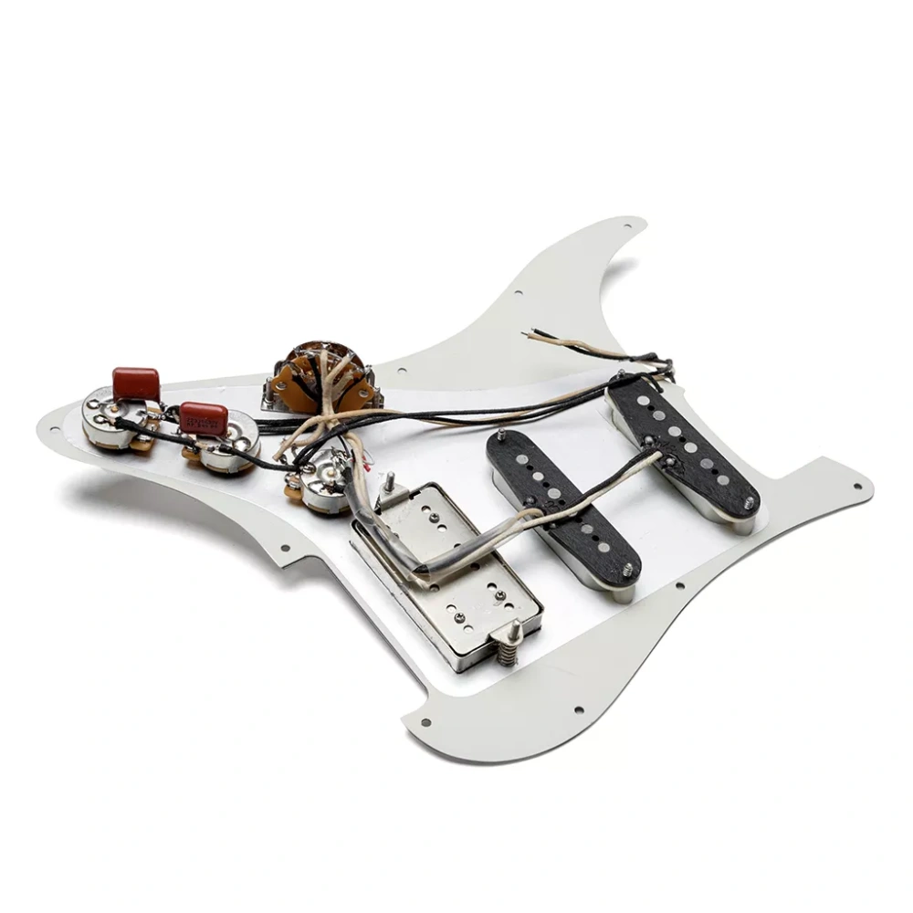 Loaded Stratocaster Electric Guitar Prewired HSS Pickguard with vintage wiring and hand wound vintage pickups CTS pots White