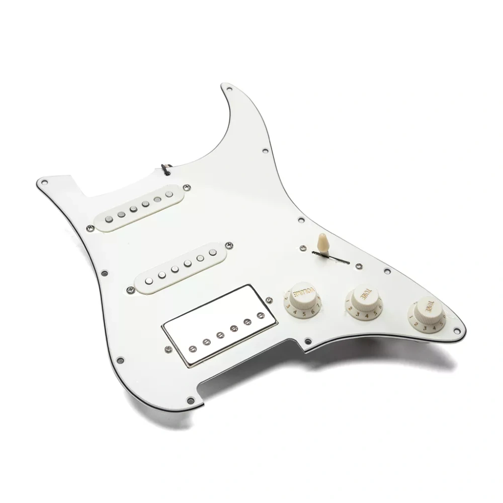 Loaded Stratocaster Electric Guitar Prewired HSS Pickguard with vintage wiring and hand wound vintage pickups CTS pots White