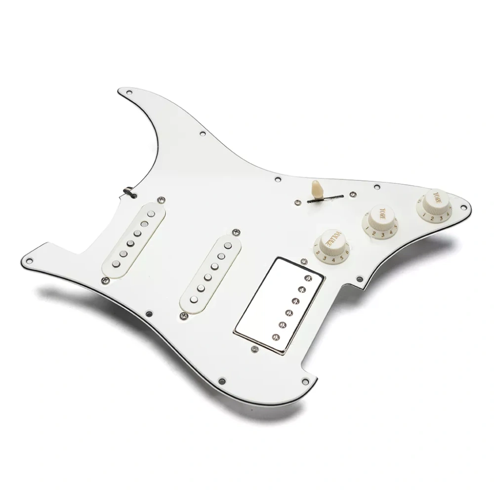 Loaded Stratocaster Electric Guitar Prewired HSS Pickguard with vintage wiring and hand wound vintage pickups CTS pots White