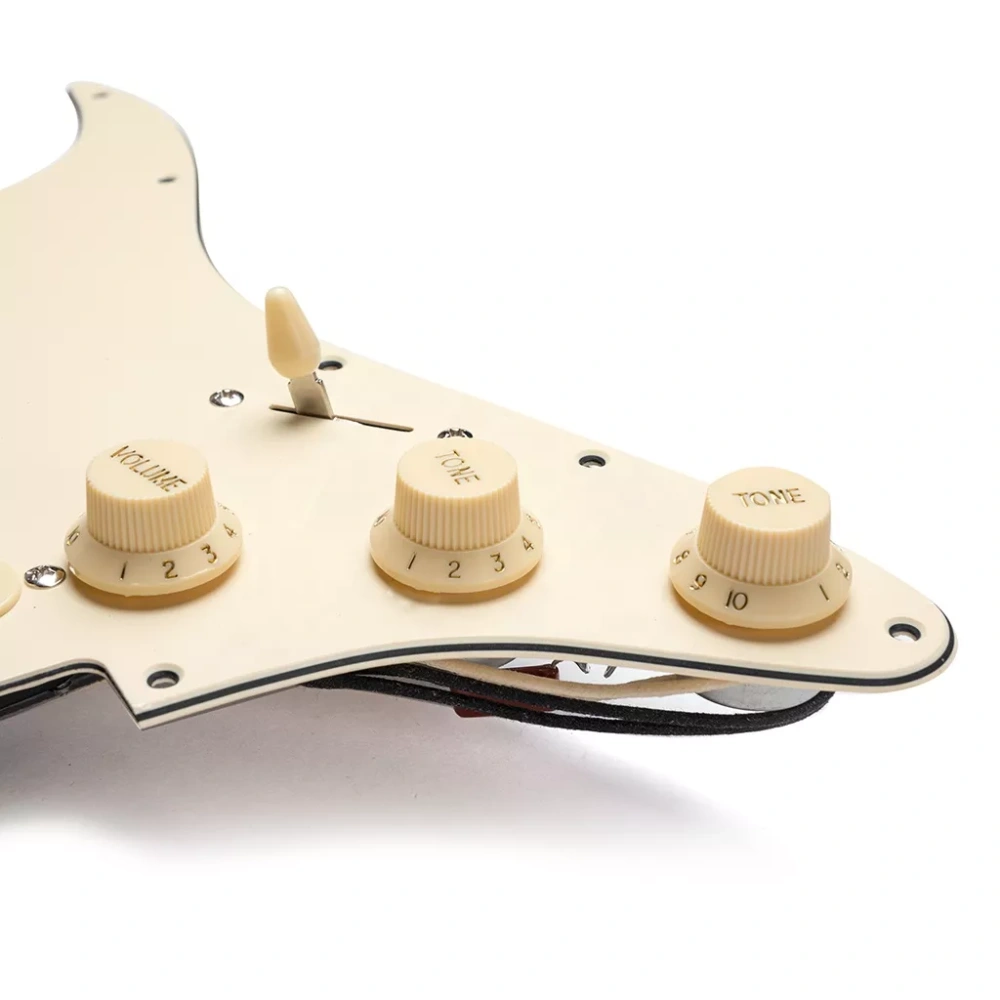 Loaded Stratocaster Electric Guitar Prewired SSS Pickguard with vintage wiring and hand wound vintage pickups CTS pots White