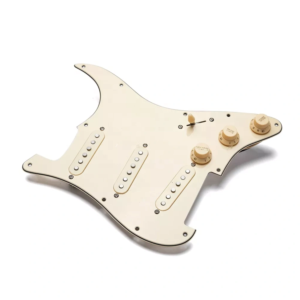 Loaded Stratocaster Electric Guitar Prewired SSS Pickguard with vintage wiring and hand wound vintage pickups CTS pots White