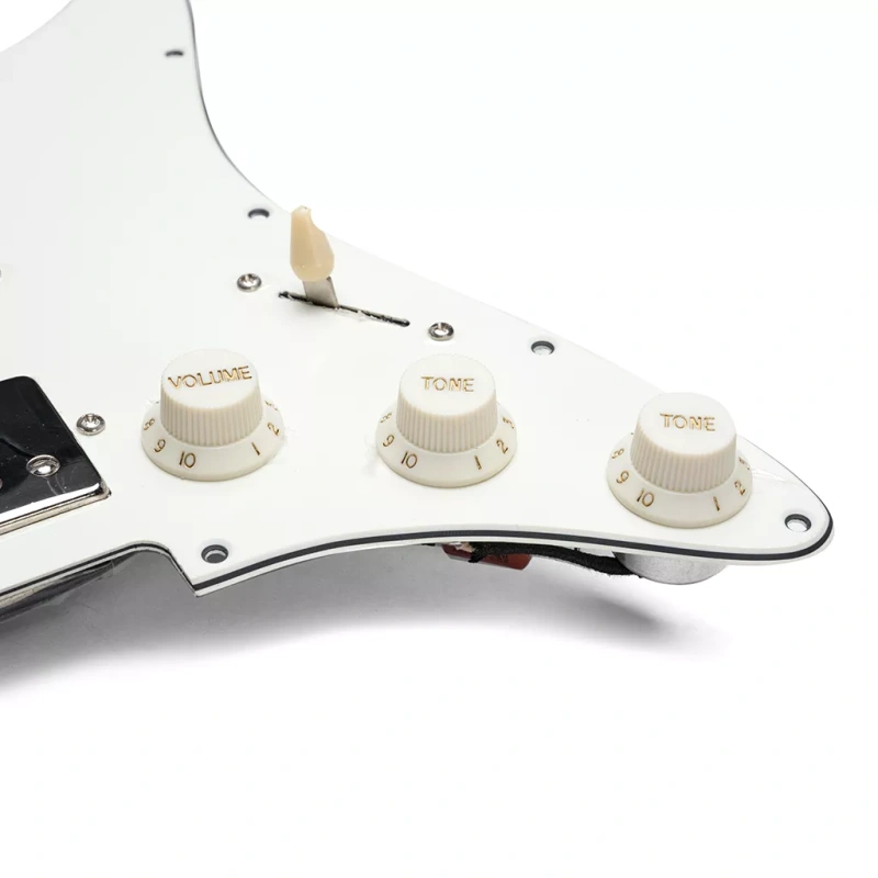Custom Made Electric Guitar Prewired HSS Pickguard with vintage wiring and hand wound vintage pickups CTS pots White