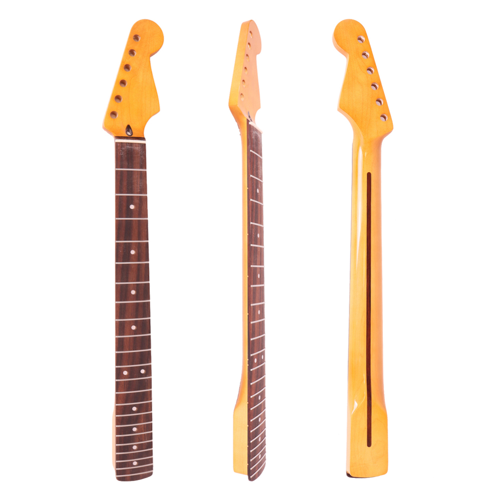 Stratocaster Guitar Neck Rosewood Fretboard Maple Neck 9.5" Radius 10 mm Holes 22 Frets Gloss Finish