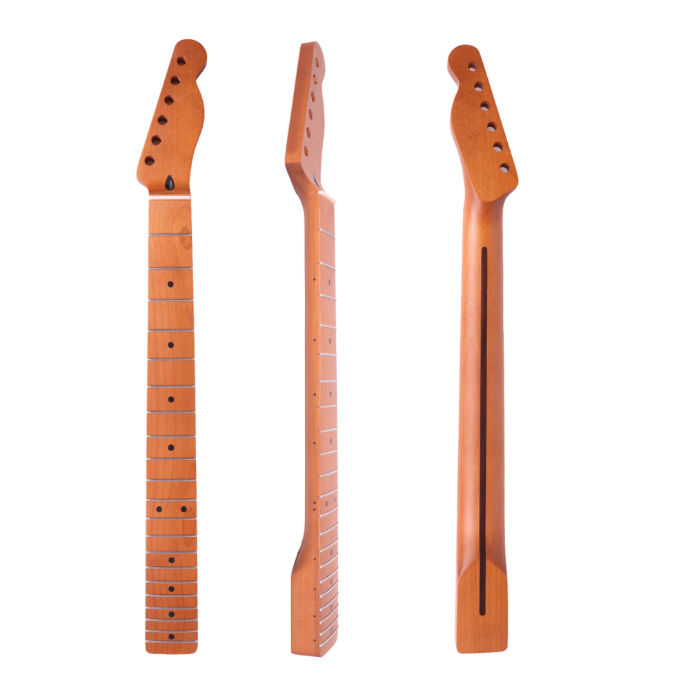 Telecaster Guitar Neck Roasted Maple Neck 9.5" Radius 10 mm Holes 21 Frets Satin Finish