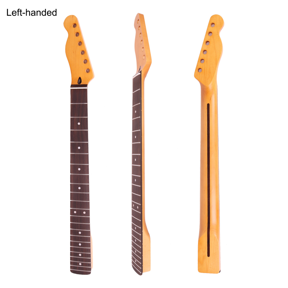 Left-handed Telecaster Guitar Neck Rosewood Fretboard Maple Neck 9.5" Radius 10 mm Holes 22 Frets Satin Finish