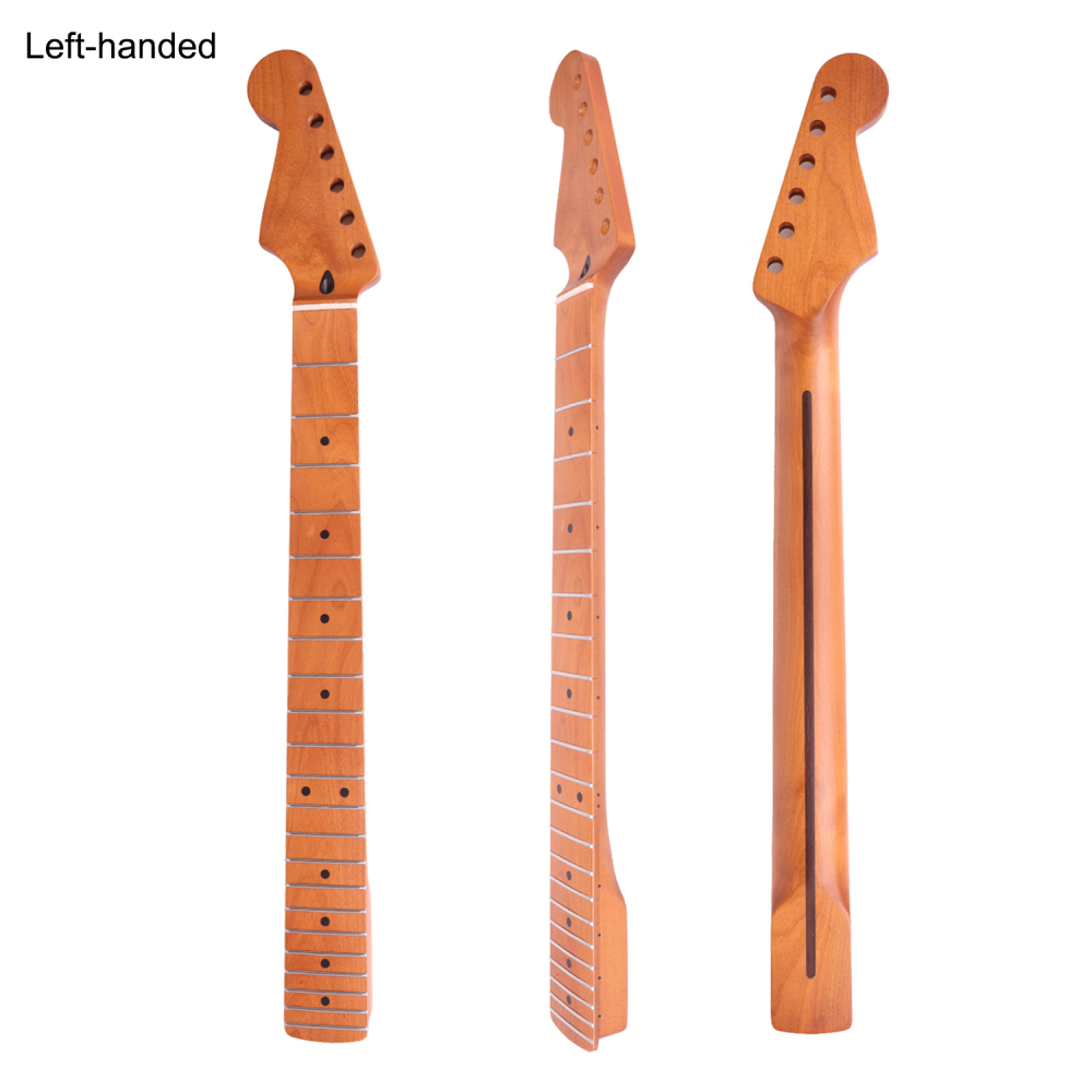 Left-handed Stratocaster Guitar Neck Roasted Maple Neck 9.5" Radius 10 mm Holes 22 Frets Satin Finish