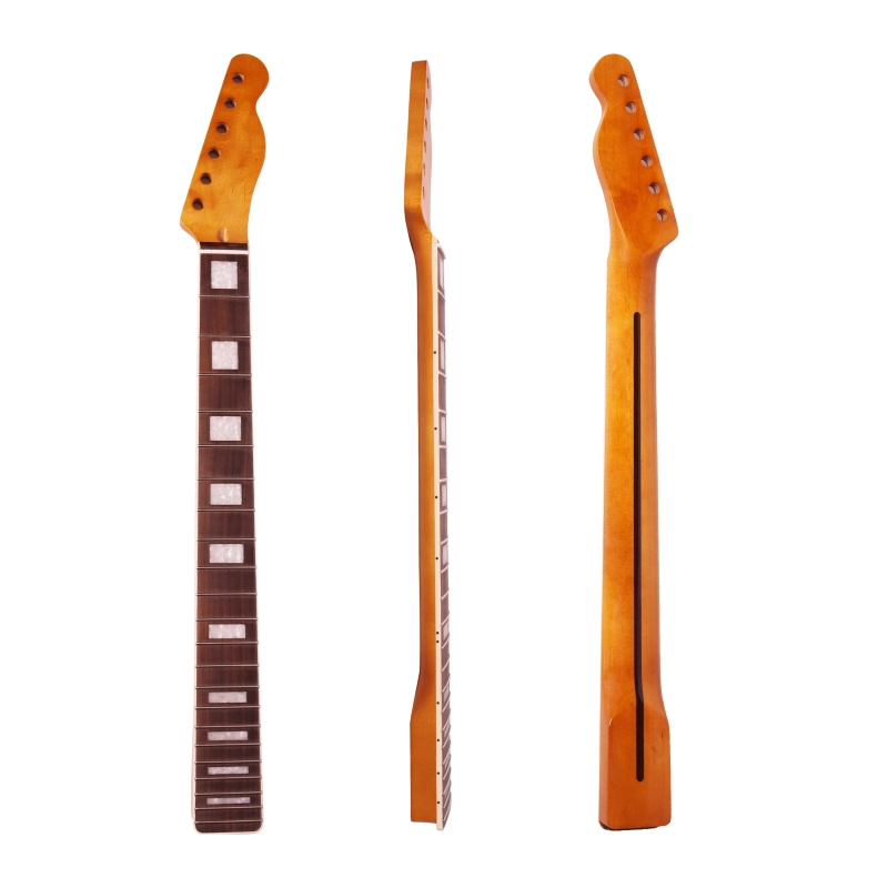Telecaster Guitar Neck Rosewood Fretboard Maple Neck 9.5" Radius 10 mm Holes 22 Frets Satin Finish Acrylic Inlay