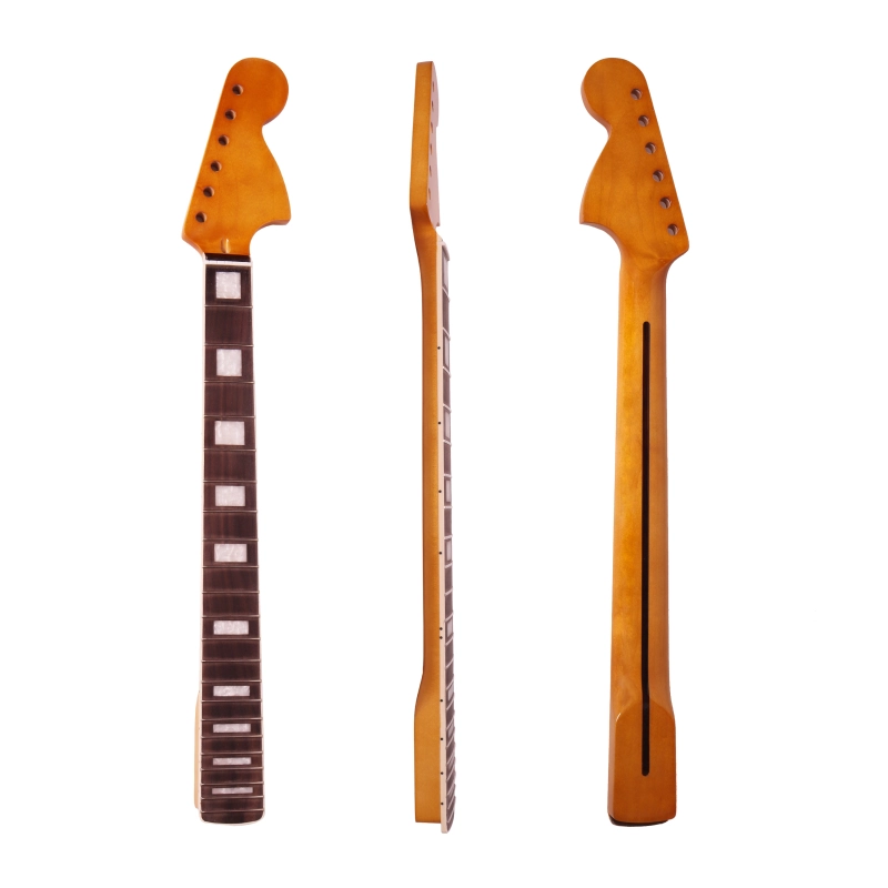 Stratocaster Guitar Neck Rosewood Fretboard Maple Neck 9.5" Radius 10 mm Holes 22 Frets Satin Finish Acrylic Inlay