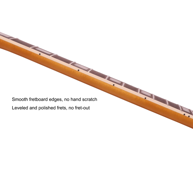 Stratocaster Guitar Neck Rosewood Fretboard Maple Neck 9.5" Radius 10 mm Holes 22 Frets Satin Finish Acrylic Inlay