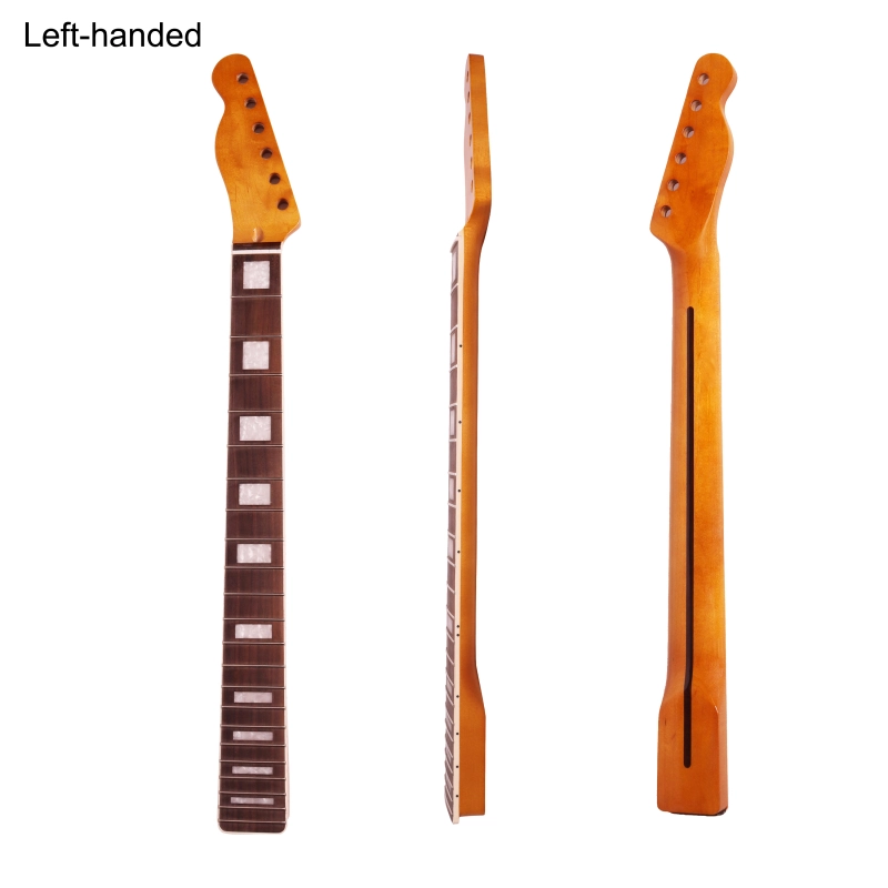 Left-handed Telecaster Guitar Neck Rosewood Fretboard Maple Neck 9.5" Radius 10 mm Holes 22 Frets Satin Finish