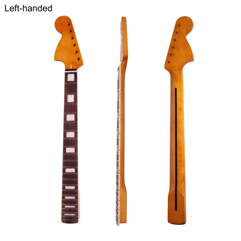 Left-handed Stratocaster Guitar Neck Rosewood Fretboard Maple Neck 9.5" Radius 10 mm Holes 22 Frets Satin Finish Acrylic Inlay