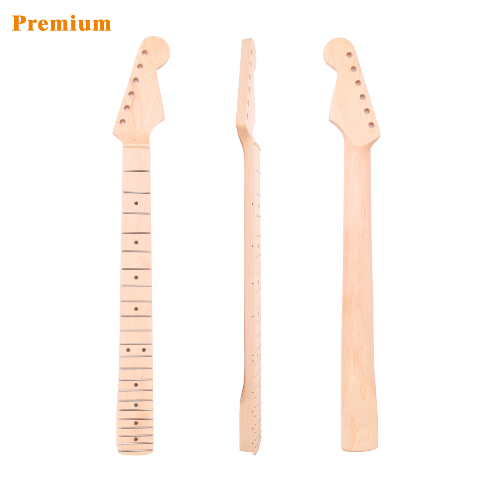 Premium Stratocaster Guitar Neck Selected Canadian Maple Fretboard 9.5" Radius 10 mm Holes 22 Frets Satin Finish Master Build