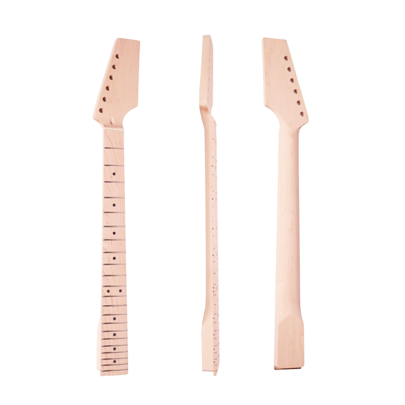 Pedal Headstock Guitar Neck Maple Neck 9.5 Radius 10 mm Holes 22 Frets Unfinished