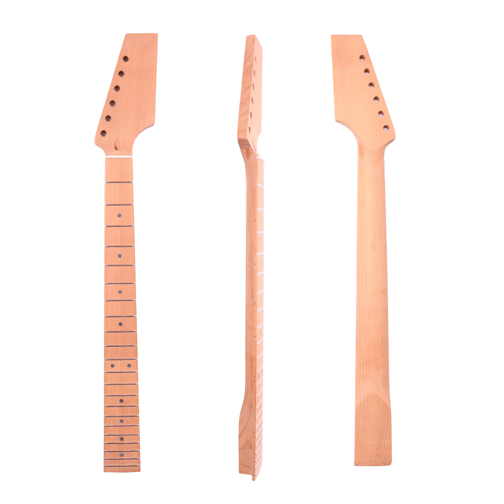 Pedal Headstock Guitar Neck Roasted Maple Neck 9.5" Radius 10 mm Holes 22 Frets Unfinished