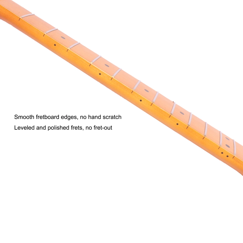 24.75" Scale Length Stratocaster Guitar Neck Maple Neck 12" Radius 10 mm Holes 22 Frets Satin Finish