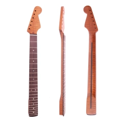 AAAAA Flame Maple  Stratocaster Guitar Neck Rosewood Fretboard Maple Neck 9.5 Radius 8 mm Holes 22 Frets Satin Finish