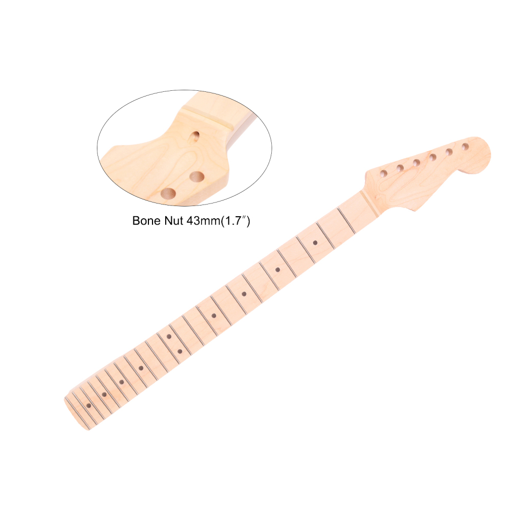 Premium Stratocaster Guitar Neck Selected Canadian Maple Fretboard 9.5" Radius 10 mm Holes 22 Frets Satin Finish Master Build