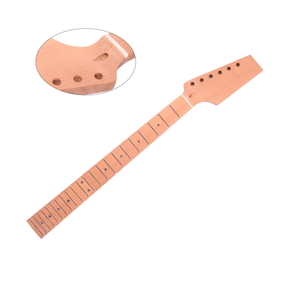 Pedal Headstock Guitar Neck Roasted Maple Neck 9.5" Radius 10 mm Holes 22 Frets Unfinished