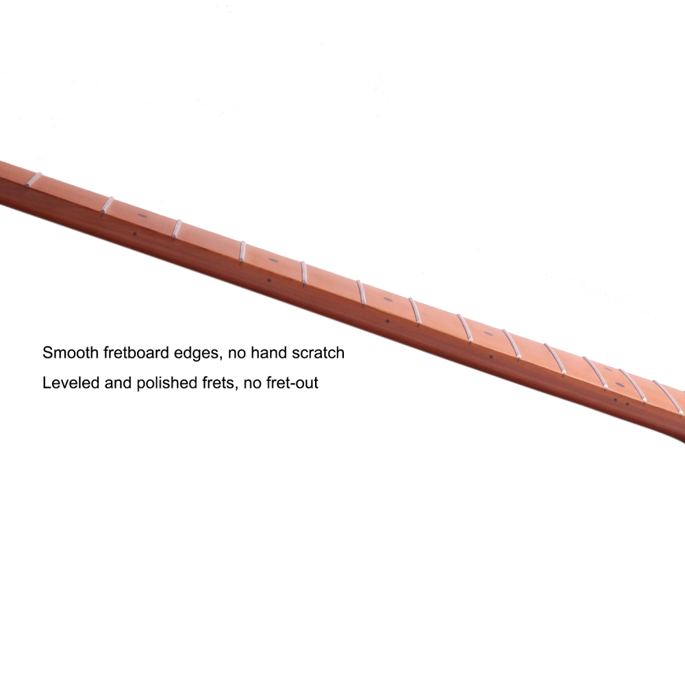 4 Strings Jazz Bass Guitar Neck Roasted Maple Neck 12" Radius 18 mm Holes 20 Frets Satin Finish