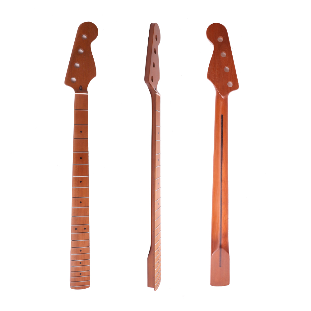 4 Strings Precision Bass Guitar Neck Roasted Maple Neck 12" Radius 18 mm Holes 21 Frets Satin Finish