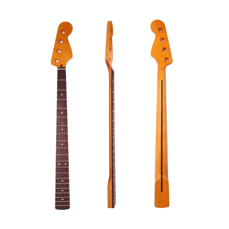 4 Strings Jazz Bass Guitar Neck Rosewood Fretboard Maple Neck 12" Radius 18 mm Holes 20 Frets Satin Finish