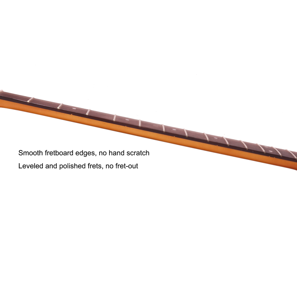 4 Strings Jazz Bass Guitar Neck Rosewood Fretboard Maple Neck 12" Radius 18 mm Holes 20 Frets Satin Finish