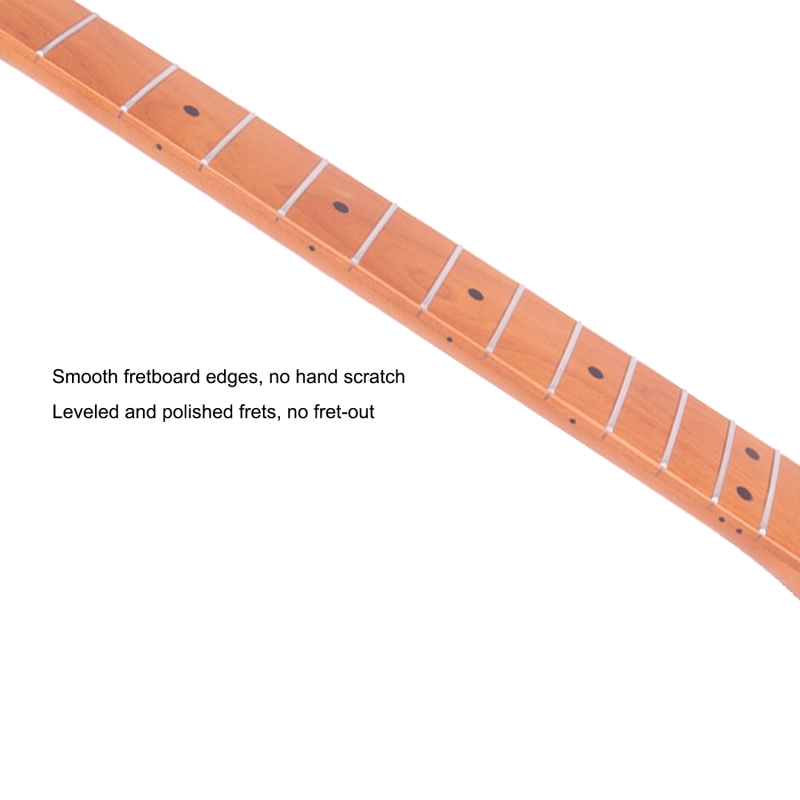 24.75" Scale Length Stratocaster Guitar Neck Rosewood Fretboard Maple Neck 12" Radius 10 mm Holes 22 Frets Satin Finish
