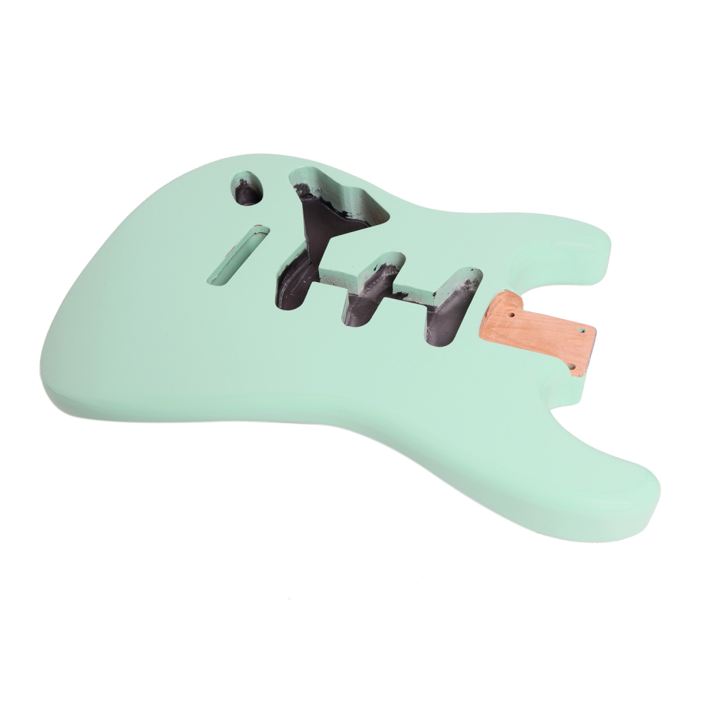 Left-handed American Alder Electric Guitar Body Stratocaster SSS Surf Green Color
