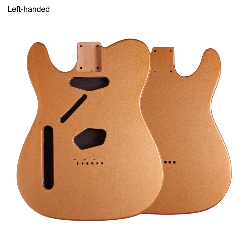 Left-handed American Alder Electric Guitar Body Telecaster SS Shoreline Gold Color