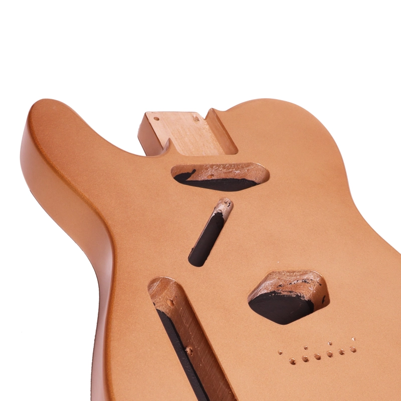 Left-handed American Alder Electric Guitar Body Telecaster SS Shoreline Gold Color