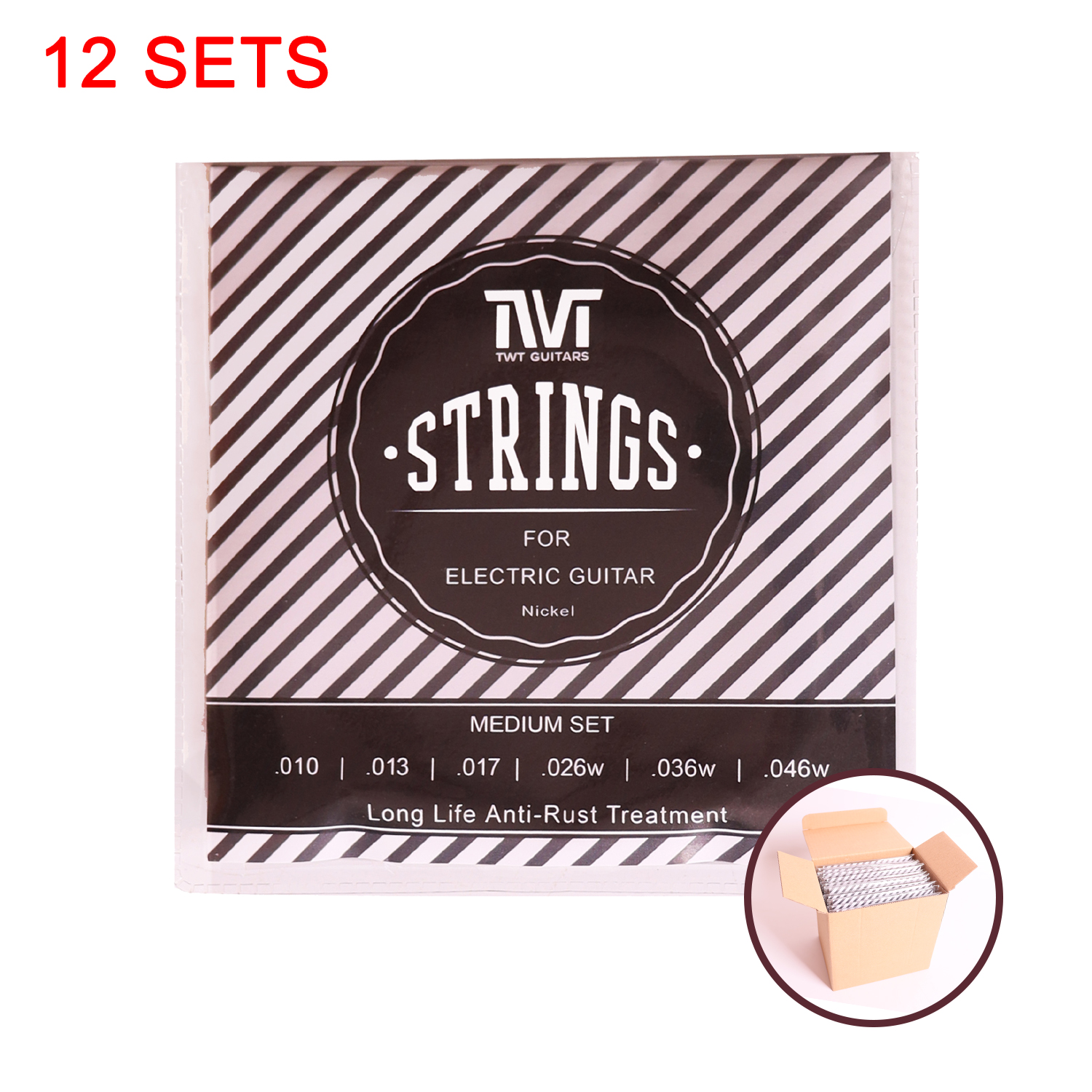 Electrical String Set Electric Guitar Strings 10-46 Regular Set / 12 Sets Pack