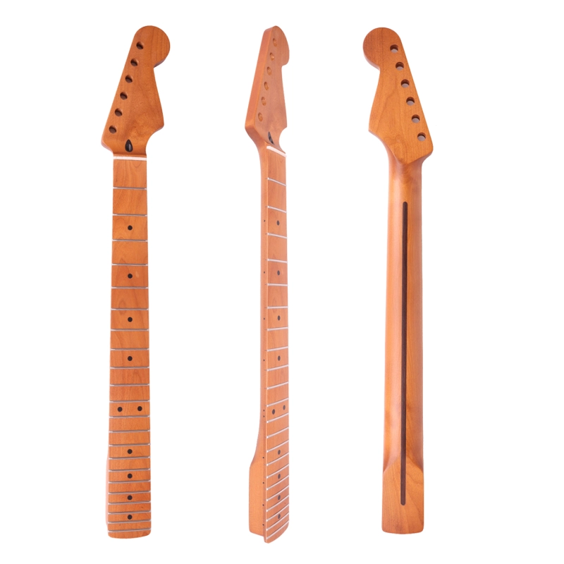 Stratocaster Guitar Neck Roasted Maple Neck 9.5" Radius 10 mm Holes 22 Frets Satin Finish