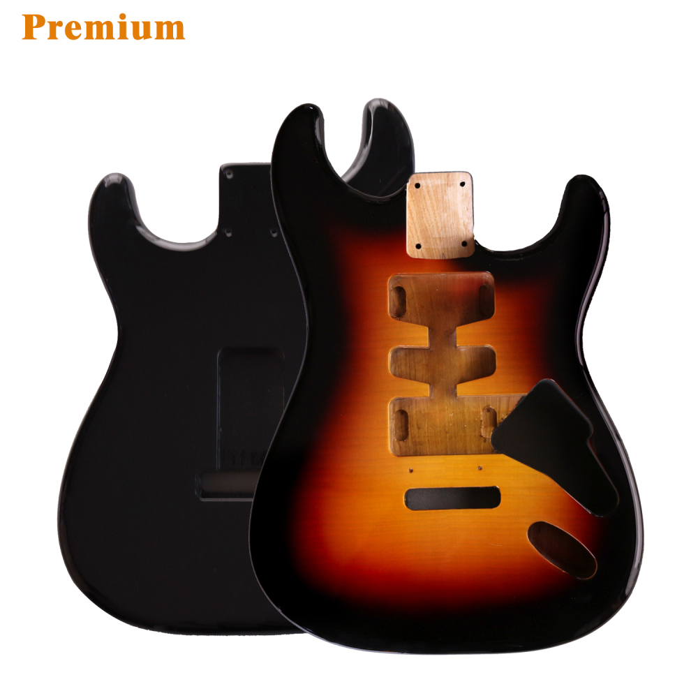 Special Wood Veneer Electric Guitar Body Stratocaster SSS Ash Wood Sunburst