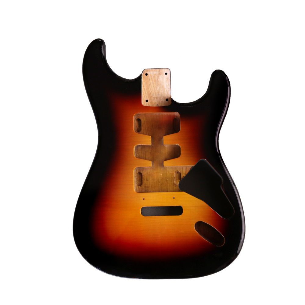 Special Wood Veneer Electric Guitar Body Stratocaster SSS Ash Wood Sunburst