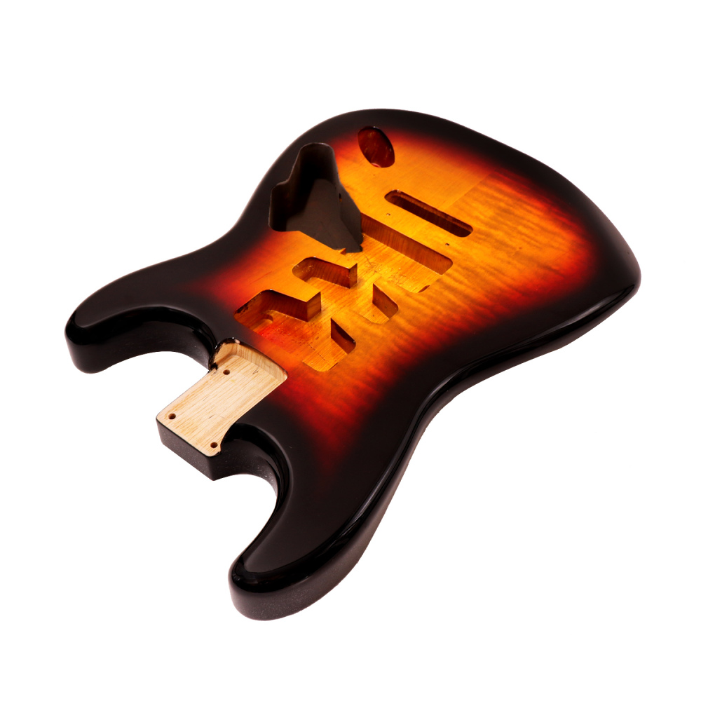Special Wood Veneer Electric Guitar Body Stratocaster SSS Ash Wood Sunburst