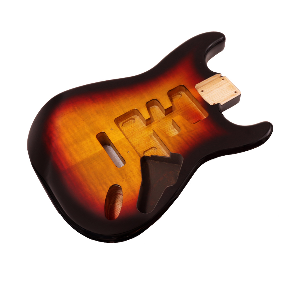 Special Wood Veneer Electric Guitar Body Stratocaster SSS Ash Wood Sunburst
