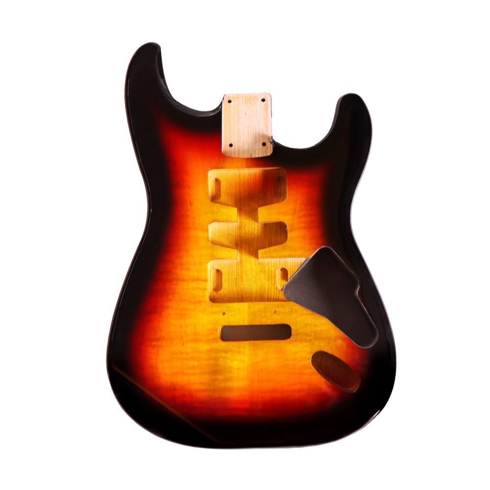 Special Wood Veneer Electric Guitar Body Stratocaster SSS Ash Wood Sunburst