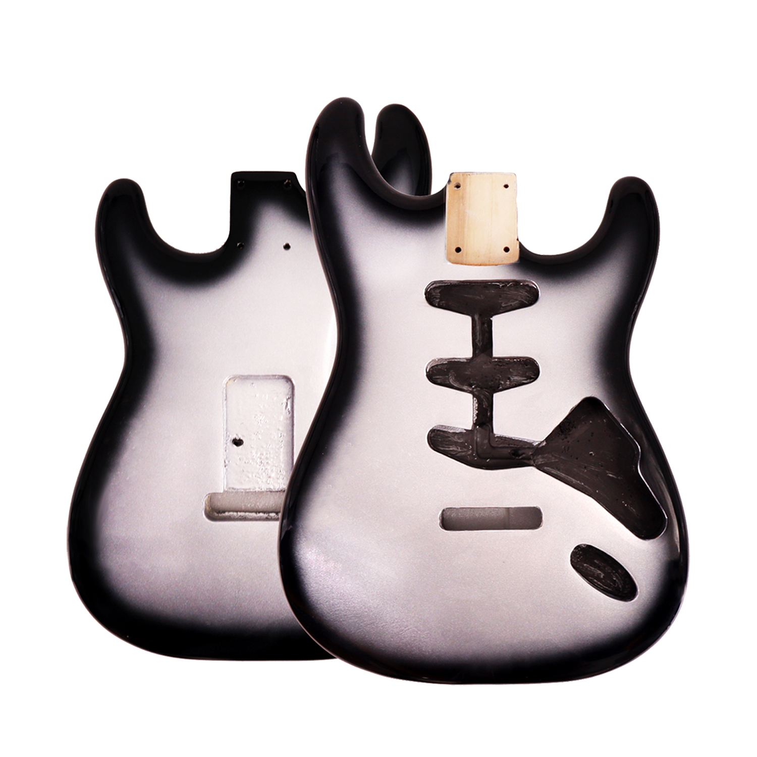 Roasted Poplar Electric Guitar Body Stratocaster SSS Silver Burst Color