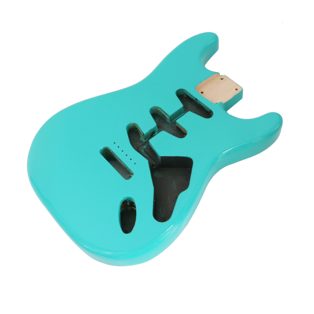 Roasted Poplar Electric Guitar Body Stratocaster SSS Sea Foam Green color