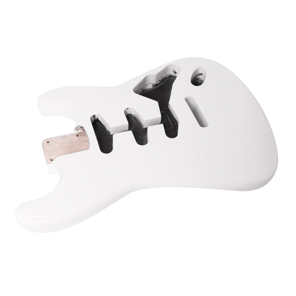American Alder Electric Guitar Body Stratocaster SSS White Color